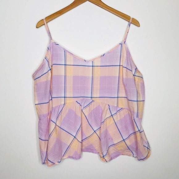 Old Navy Tops - 🎉5 for $25🎉 Old Navy Pastel Plaid Ruffle Tank